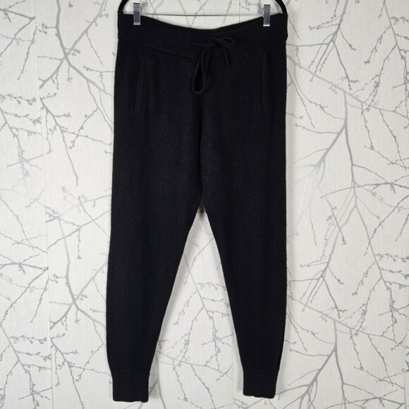 Helmut Lang Black 100% Cashmere Knit Drawstring Joggers - Picture 2 of 8